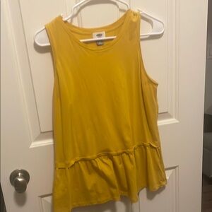 Old Navy Yellow Ruffled Sleeveless Tank Top